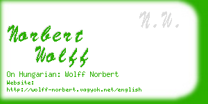 norbert wolff business card